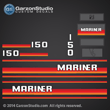 1984-1988 Mariner 150 hp rainbow decal set
