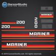 1984-1988 Mariner 200 hp oilinjected rainbow decal set