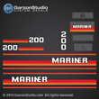 1984-1988 Mariner 200 hp rainbow decal set