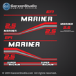 1995-1996-1997 Mariner 2.5 offshore decal set Mariner Super Magnum Performance Outboards