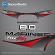 1999 Mariner 8 hp four stroke Decal set red 4S 4 stroke FourStroke DECAL SET