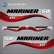 1997 Mariner 50 hp FOUR STROKE fourstroke 4 stroke efi electronic fuel injection Decal set red decal set