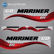 1997 Mariner 60 hp FOUR STROKE fourstroke 4 stroke efi electronic fuel injection Decal set red decal set