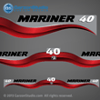 1997 Mariner 40 hp 40hp FOUR STROKE fourstroke 4 stroke efi electronic fuel injection Decal set red decal set
