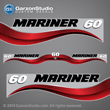 1997 Mariner 60 hp Decal set blue decal set