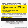 Boat capacity plate decal for Boat 4X4 layout J
Maximum capacities
8 persons or 1200 lbs
1650 lbs. persons, motor, gear
225 h.p. motor
This boat complies with U.S. coast guard safety standards in effect on the date of certification
SEASWIRL BOATS INC
CULVER, OR 97734 MODEL 2101 CENTER O/B
NMMA CERTIFIED NATIONAL MARINE MANUFACTURERS ASSOCIATION