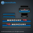 1980 1981 1982 Mercury 115 hp decals decal 115hp 