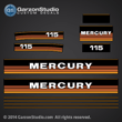 1984 1985 Mercury 115 hp decal set 115hp 