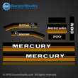 1984 1985 Mercury 200 hp decal set 43530A86 DECAL SET (BLACK)