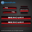 1984 1985 Mercury 75 hp red decal set custom amde decals