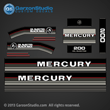 1986 1987 1988 Mercury 200 hp decals decal set 200hp