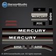 1986 1987 1988 Mercury 200 hp decals decal set 200hp