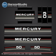 1984 1985 Mercury 50 hp 43538a86 decal set Silver