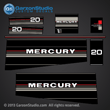 Mercury 20 hp decals 1987 1988 20hp