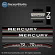 1987 1988 Mercury 70 hp decal set