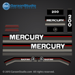 1989 1990 MERCURY 200 hp v6 decal set black max kit j-straps jock straps 813220A89
DECAL SET (BLACK)