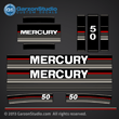 1989 1990 Mercury 50 hp decals decal set 50hp 43538A89 DECAL SET BLACK 50