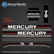 Mercury 70 hp decals 1989 decal set 70hp
