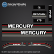 1991 1992 1993 MERCURY 150 hp 813220A89 DECAL SET (BLACK 175)