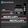 1991 1993 MERCURY 100 hp DECAL SET 100 hp horsepower 