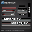 1991 1993 MERCURY 115 hp DECAL SET 115hp horsepower 
