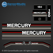 MERCURY 150 hp 1991 1992 1993 decal set 813220A89 DECAL SET (BLACK 135/150/175)
