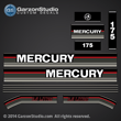 1991 1992 1993 MERCURY 175 hp 2.5 Litre 813220A89 DECAL SET (BLACK 175)