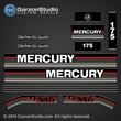 1992 1993 MERCURY 175 hp XRi EFI 813220A89 DECAL SET (BLACK 175)