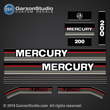  1991 1992 1993 MERCURY 200 hp 2.5L 812563A93 DECAL SET (BLACK 200)