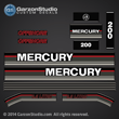 1991 1992 1993 MERCURY 200 hp Offshore 812563A93 DECAL SET (BLACK 200)