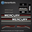 1991 1992 1993 MERCURY 200 hp 2.5L XRi 812563A93 DECAL SET (BLACK 200)