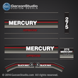 1991 1992 1993 MERCURY 275 hp Cosworth Black Max Offshore 13487A89 DECAL SET (BLACK 275)