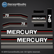 1991 1993 MERCURY 75 hp DECAL SET 75 hp horsepower 