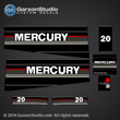 1992 1993 MERCURY 20 hp decal set decals sticker stickers