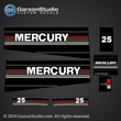1992 1993 MERCURY 25 hp decal set decals sticker stickers