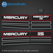 MERCURY 115 hp 1994 1995 decal set mercury god, decals, graphic kit 115hp engine cowling cover stickers