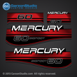 1994 1995 1996 1996 1997 1998 MERCURY 60 hp decal set  DECAL SET BIG FOOT (BLACK 60) DESIGN II Red 1995 830163A96