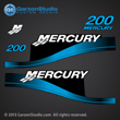 1999 2000 2001 2002 2003 2004 2005 2006 2007 MERCURY 200 hp Saltwater decal set BLUE