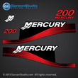 1999 2000 2001 2002 2003 2004 2005 2006 2007 MERCURY 200 hp Saltwater decal set red