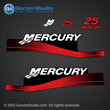 1999 2000 2001 2002 2003 2004 2005 2006 MERCURY 25 hp 25hp fourstroke four-stroke 4-stroke 4s decal set red decals cowling graphics part number 2002 -2004 854693A00 DECAL SET