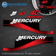 99 00 01 02 03 04 05 06 MERCURY 40 hp decal set red decals 40hp