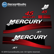 99 00 01 02 03 04 05 06 MERCURY 45 hp decal 2 stroke 2S set red decals 45hp  826325A00 37-826325A00