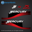 2004 MERCURY 75 hp decal set red 75hp 1999 2001 2002 2003 2004
