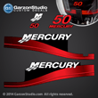 99 00 01 02 03 04 05 06 MERCURY 50 hp decal set red decals 50hp
