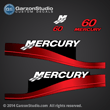 99 00 01 02 03 04 05 06 MERCURY 60 hp decal set 37-883526A02 red decals 60hp 4-stroke 4S fourstroke four stroke efi big foot bigfoot bf