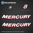 1999 2000 2001 2002 2003 2004 2005 2006 2007 2008 2009 2010 2011 2012 Mercury 8 hp 8HP Fourstroke 4 stroke 4-stroke four stroke 4S 37-895196A06 decal set decals sticker stickers