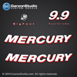 1999 2000 2001 2002 2003 2004 2005 2006 2007 2008 2009 2010 2011 2012 Mercury 9.9 hp 9.9HP BigFoot Big Foot BF Fourstroke 4 stroke 4-stroke four stroke 4S 37-802739A06 decal set decals sticker stickers