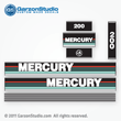 MERCURY 200 hp 1990 1991 v200 v6 decal set teal
