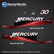 2002 2003 2004 2005 MERCURY 30 hp decal set red decals 30hp 37-883530A05 Fourstoke 4s 4-stroke EFI electronic Fuel injection