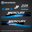 05 06 07 2005 2006 2007 MERCURY 225 hp decal set red decals 225 37-883526A02